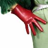 DooWay Dooway Women'S Fashion Long Soft Leather Gloves Faux Leather Pu Burgundy Fancy Evening Opera Gloves New