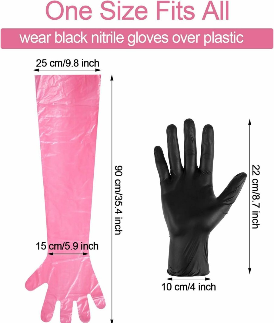 Patelai 20 Pairs Disposable Nitrile Mittens Hunting Deer Gutting Mittens Cleaning Mittens Field Dressing Mittens With Long And Short Gut Mitten Combo Pack Hot