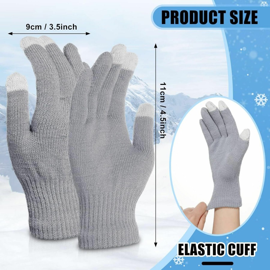 Handepo Handepo 24 Pairs Winter Touchscreen Gloves Stretch Knitted Texting Gloves Warm Windproof Knitted Mittens For Men Women Best