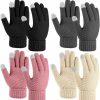 URATOT Uratot 4 Pairs Winter Touchscreen Gloves Elastic Cuff Windproof Knit Gloves For Women Men New