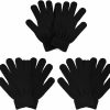 COTRUERE Cotruere 3 Pairs Winter Magic Gloves Adults Warm Stretchy Uni Black Gloves One Size Fits Most Men Women Teens Magic Knit Gloves Hot