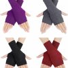 Bellady Bellady 4 Pairs Winter Knit Fingerless Gloves Women Cashmere Feel Thumb Holes Arm Warmers Women Warm Fingerless Mittens Wholesale