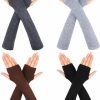 Sintege 4 Pairs Winter Long Fingerless Gloves Knitted Arm Warmer Long Arm Sleeves Elbow Length Gloves Thumb Hole Stretchy Gloves Mittens For Women Girls, 4 Colors Clearance