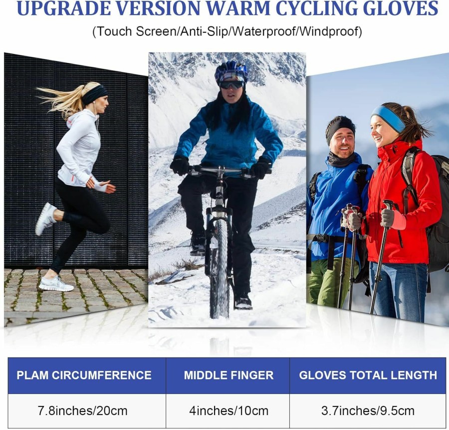 SATINIOR Satinior 2 Pairs Outdoor Winter Touchscreen Anti-Slip Full Finger Warm Gloves Best