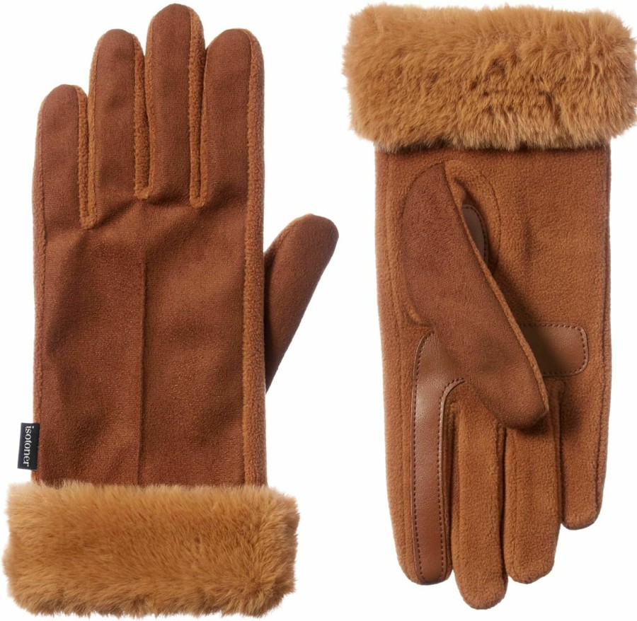 isotoner Isotoner Womens Mya Microsuede Glove W/Fur Cuffgloves Hot