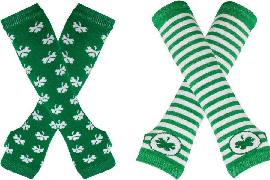 Warmbaby Warmbaby St. Patrick Day Gloves Girls Green Gloves Women Green Striped Gloves Hot