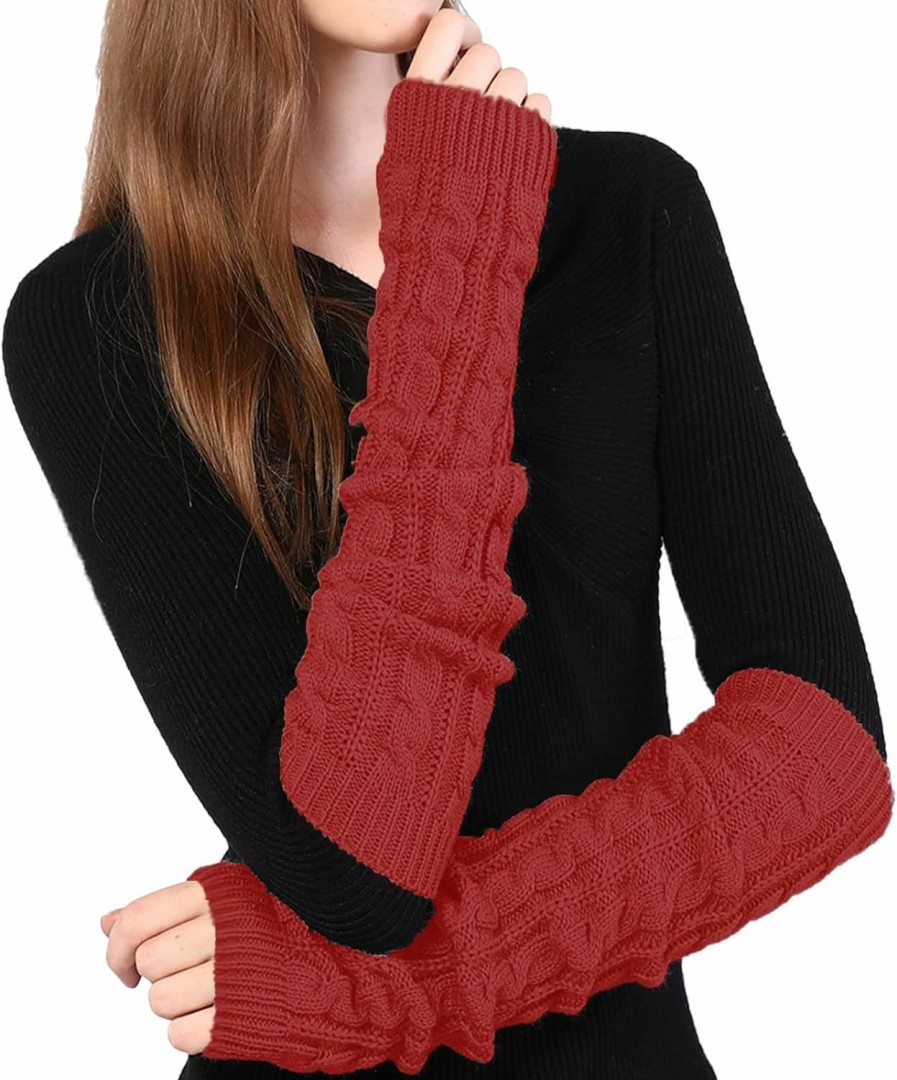 TOONRAIN Arm Warmers Women Wrist Warmer Fingerless Thumb Hole Long Gloves Mittens Winter Twist Kint For Girls Online