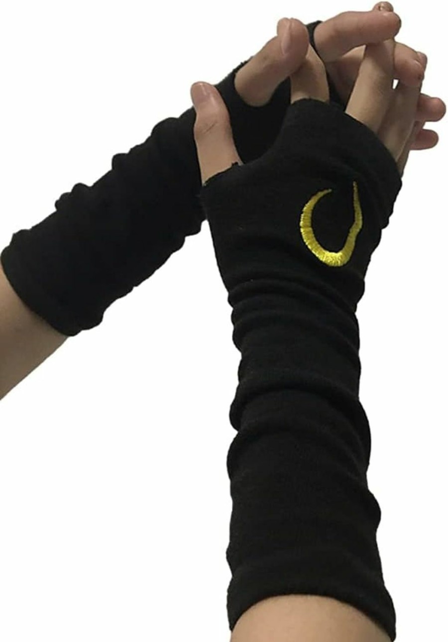 Linsennia Women Goth Arm Warmers Fingerless Punk Ninja Gloves Moon Sun Lightning Embroidery Wholesale