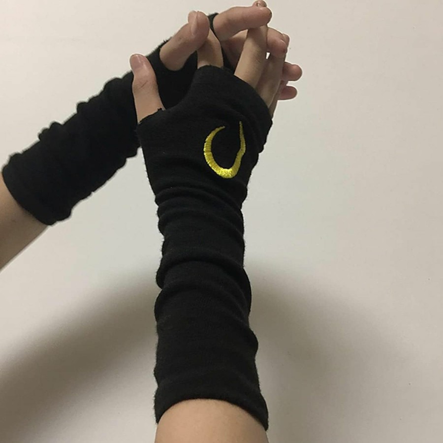 Linsennia Women Goth Arm Warmers Fingerless Punk Ninja Gloves Moon Sun Lightning Embroidery Wholesale