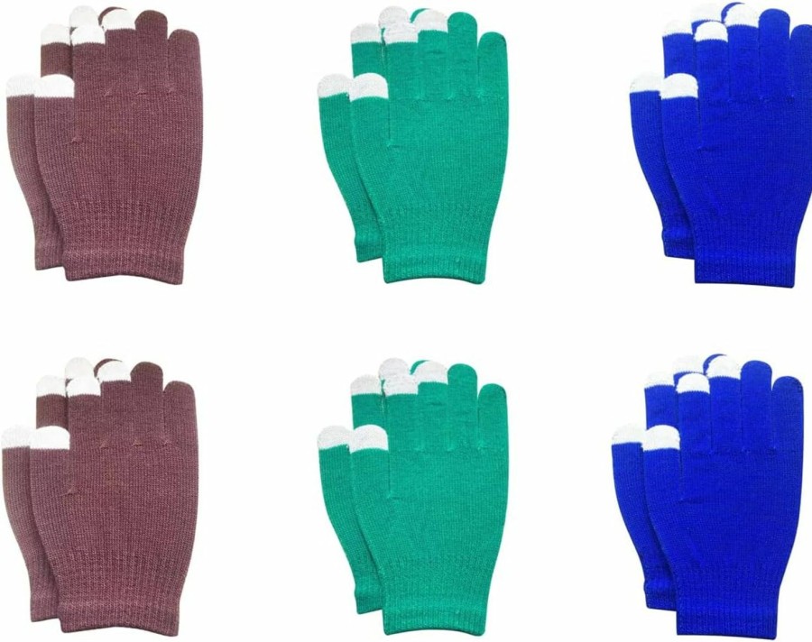 Generic 6 Pairs Touchscreen Gloves Stretch Knitted Texting Gloves Warm Winter Garden Work Gloves For Men And Women New