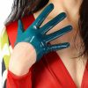 DooWay Dooway Women Long Leather Evening Gloves Soft Faux Patent Pu Costume Opera Dress Party Gloves Peacock Blue Wholesale