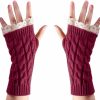 SUNTRADE Suntrade Women Knit Arm Warmer Winter Fingerless Thumb Hole Mitten Soft Gloves With Lace Best