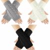 SATINIOR Satinior 3 Pairs Winter Fingerless Gloves For Women Thermal Arm Warmers Crochet Knitted Gloves Thumb Hole Fingerless Mittens For Ladies Girls Gifts, 3 Colors Wholesale