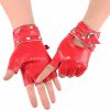 aoozleny Aoozleny Women Girls Fingerless Gloves,Pu Leather Biker Punk Gloves With Belt Up Closure And Rivet Design Wholesale