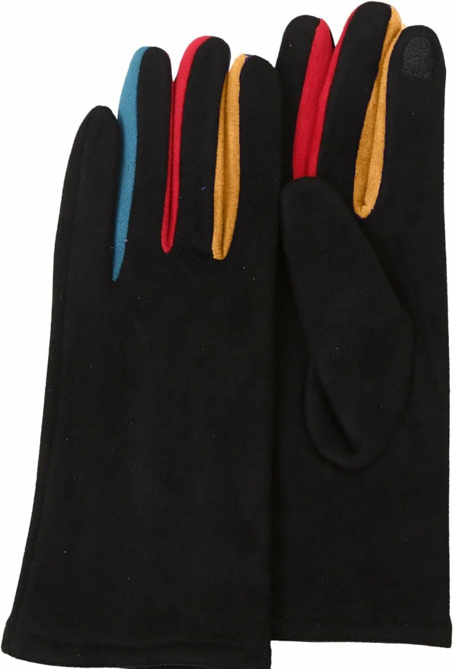 RainCaper Raincaper Black/Multi-Color Brights Warm Touch Screen Gloves Texting Gloves All-Season Travel Fashion & Dressy Gloves Fit Most Clearance