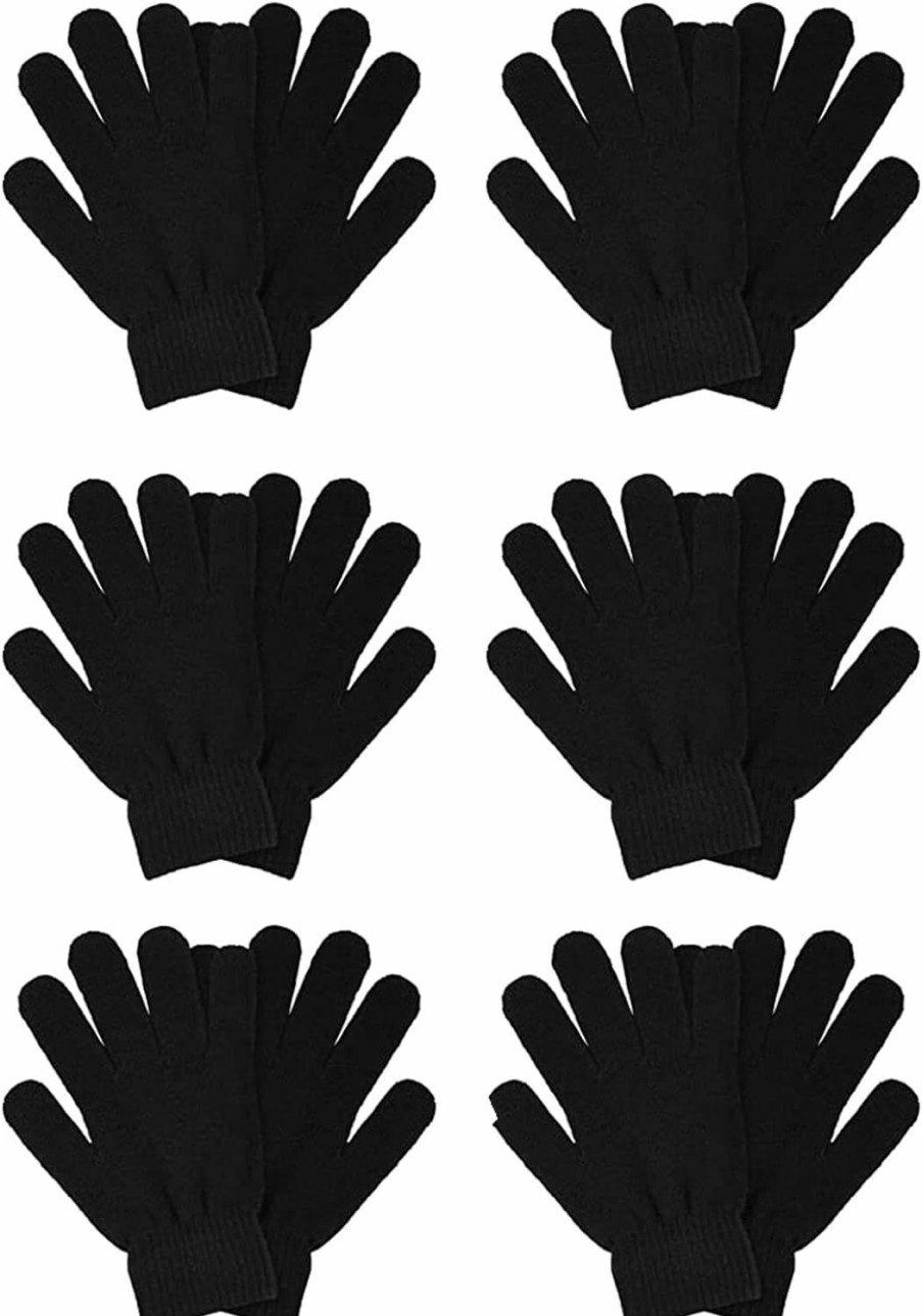 COLEDRE Coledre 6 Pairs Winter Magic Gloves For Men Women Cold Weather Thermal Warm Stretchy Gloves Black Knit Gloves For Running Driving Hiking New