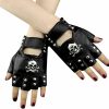 vogueteen Vogueteen Skull Studded Punk Rock Biker Driving Women'S Leather Fingerless Gloves One Size Best