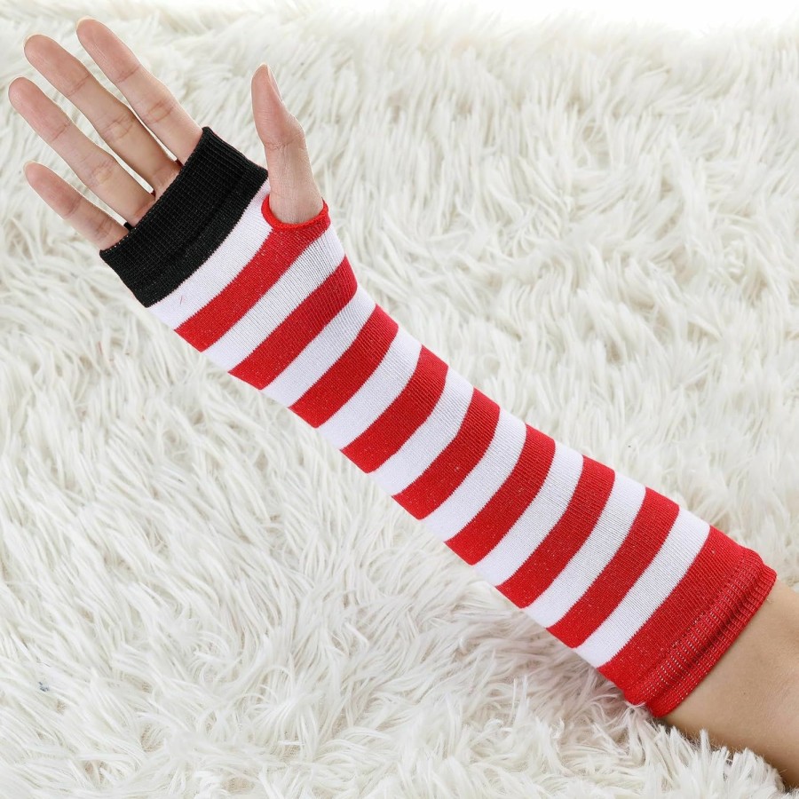 Allegra K Allegra K Women'S Fingerless Gloves Printed Elbow Length Knitted Arm Warmers Wholesale