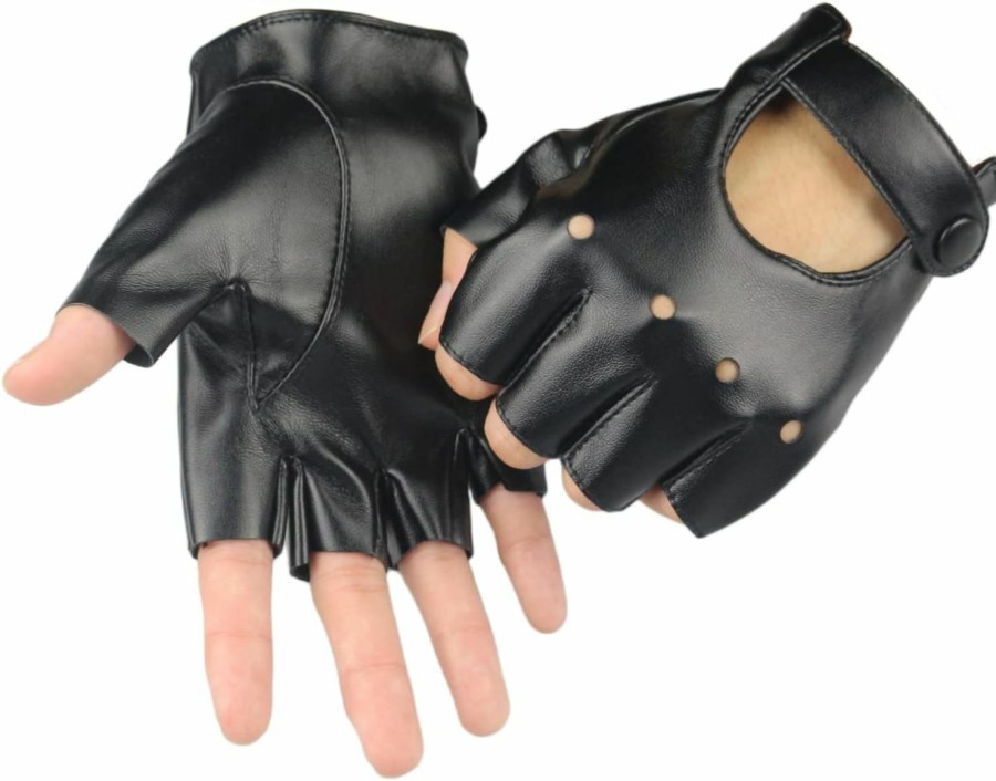 Long Keeper Long Keeper Fingerless Leather Gloves For Women Men Half Finger Cycling Driving Motorcycle Black Unlined Gloves (Women) Wholesale