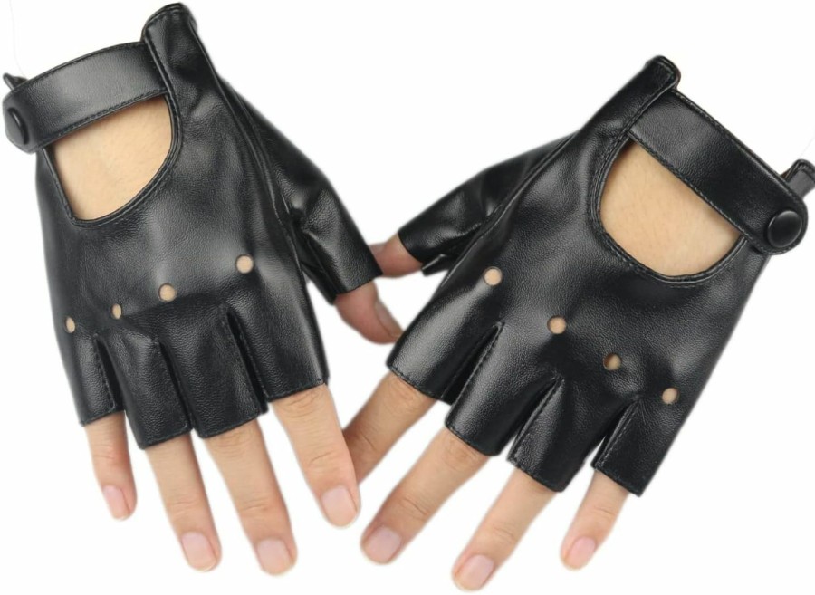 Long Keeper Long Keeper Fingerless Leather Gloves For Women Men Half Finger Cycling Driving Motorcycle Black Unlined Gloves (Women) Wholesale