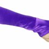 Greatlookz Cinderella Satin Fingerless Elbow Length Gloves, Purple Hot