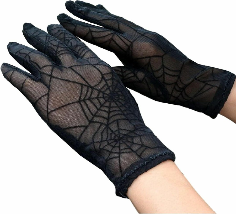 Generic Black Gloves Cobweb Gothic Halloween Hot