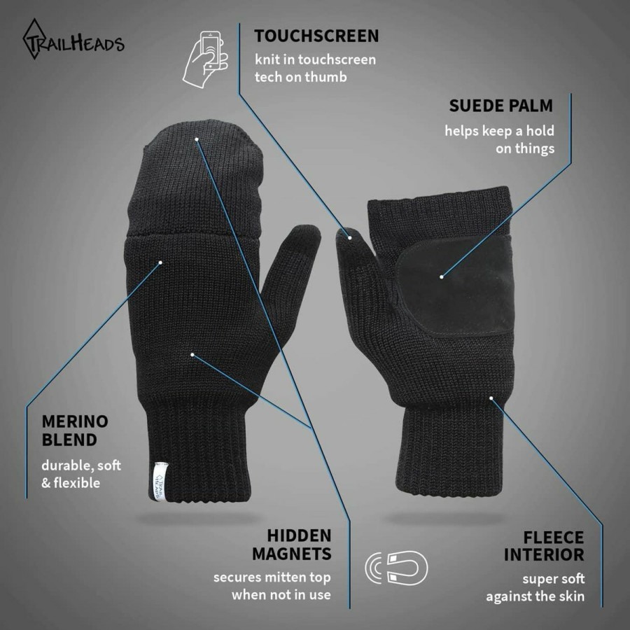 TrailHeads Trailheads Women'S Fingerless Gloves | Merino Knit Convertible Mittens Wholesale