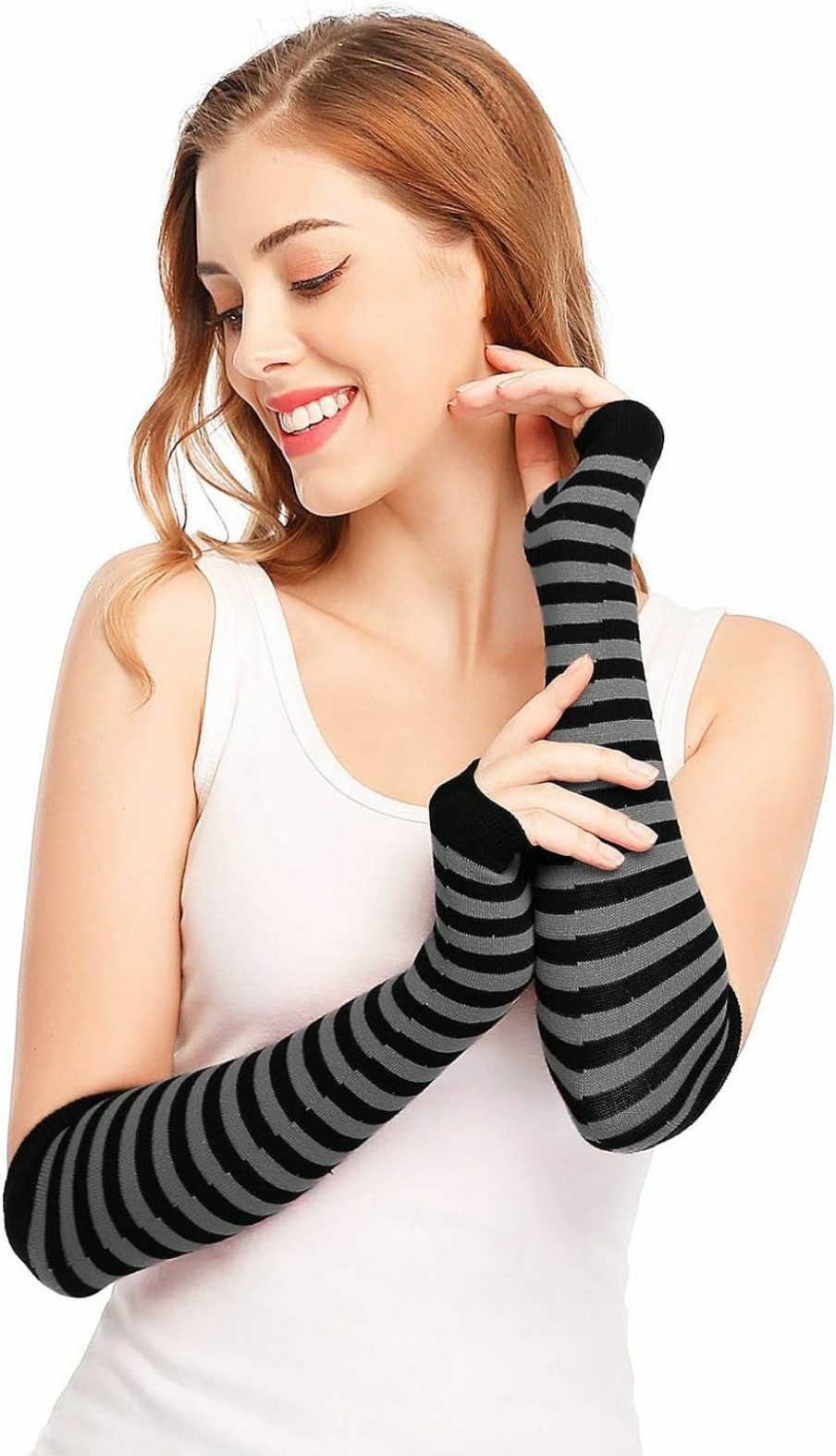 Bienvenu Bienvenu Punk Gothic Rock Long Arm Warmer Fingerless Gloves Clearance