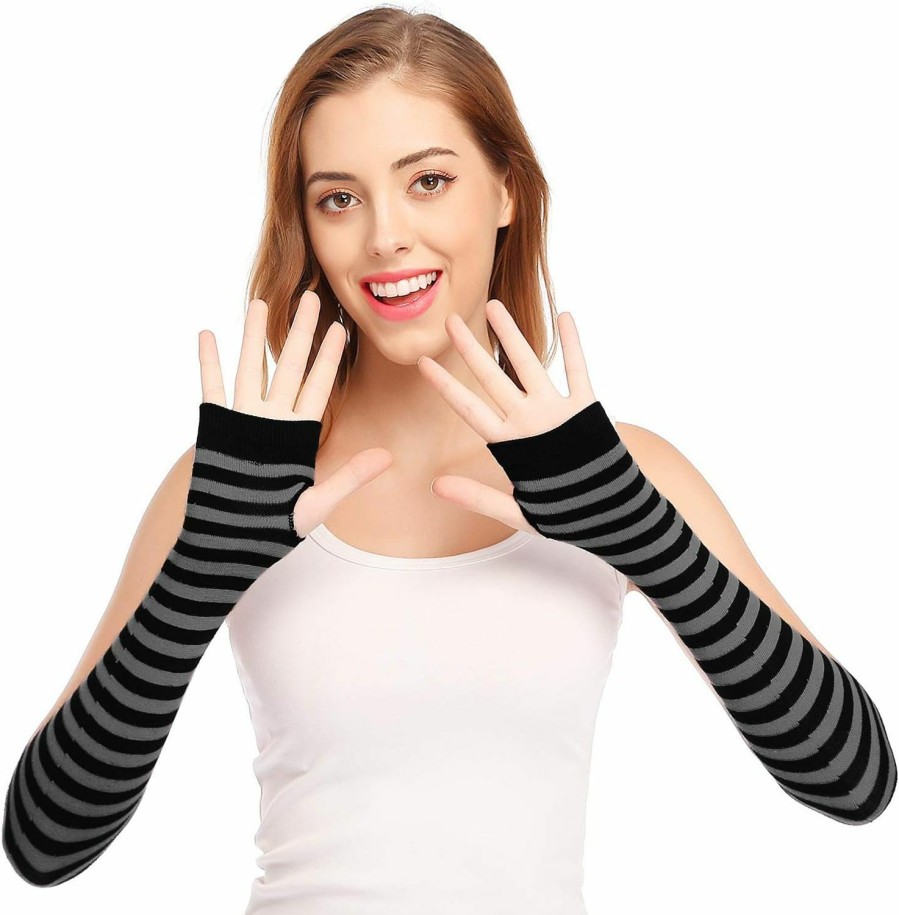 Bienvenu Bienvenu Punk Gothic Rock Long Arm Warmer Fingerless Gloves Clearance