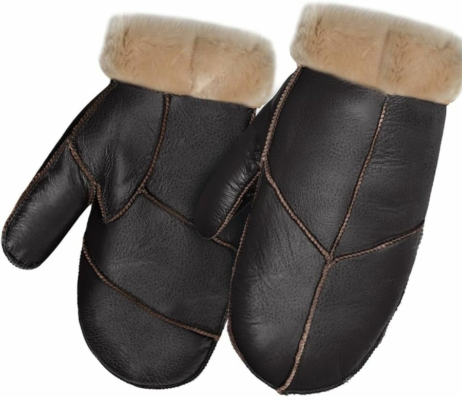 Harssidanzar Harssidanzar Women Mittens For Winter,Sheepskin Shearling Fur Lined Warm Genuine Leather Mittens Glove Kl030Us Hot