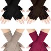 SATINIOR Satinior Uni Fingerless Gloves Half Finger Gloves Winter Stretchy Knit Fingerless Typing Gloves For Women New