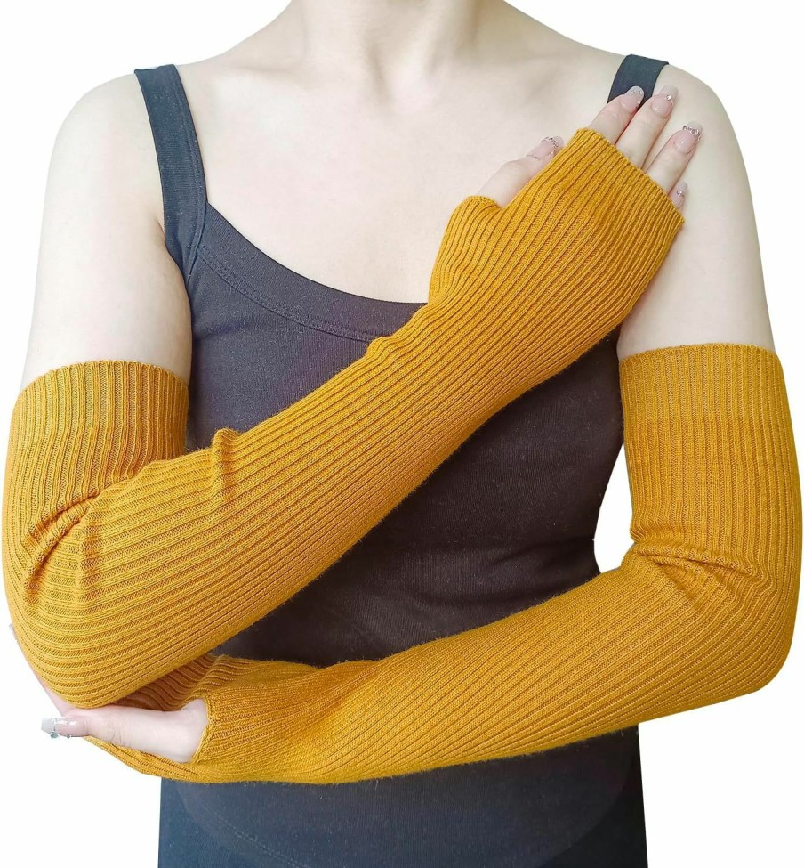 Share Maison Share Maison Women'S Arm Warmers With Thumb Hole Winter Fingerless Stretchy Cashmere Wool Long Gloves Sleeves Online