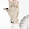 Funky Junque Funky Junque Men'S Wool Glove Mitten Fingerless Crochet Winter Warm Convertible Knitted Gloves With Suede Palm Online