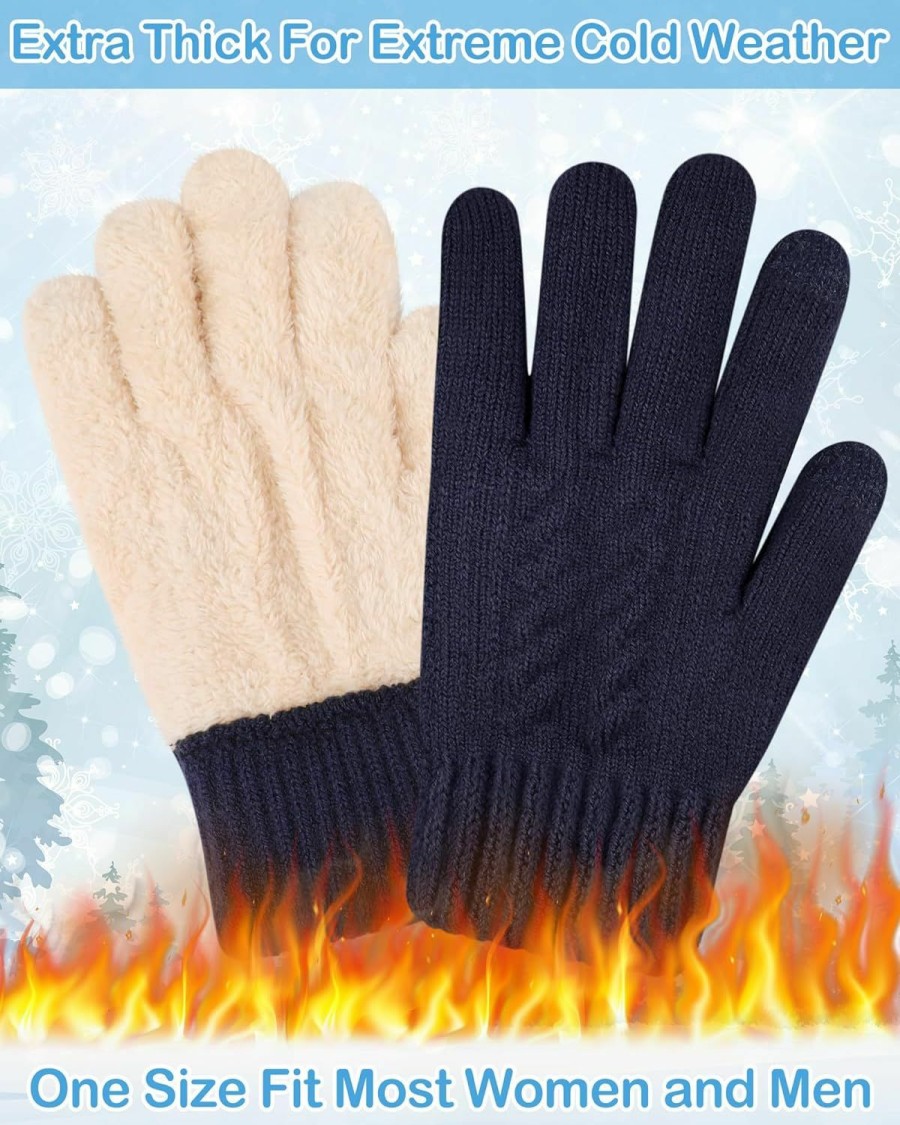 Janmercy Janmercy 4 Pairs Thick Gloves For Women Fleece Lined Gloves Ladies Gloves Winter Touchscreen Extra Warm Insulated Gloves For Women Clearance