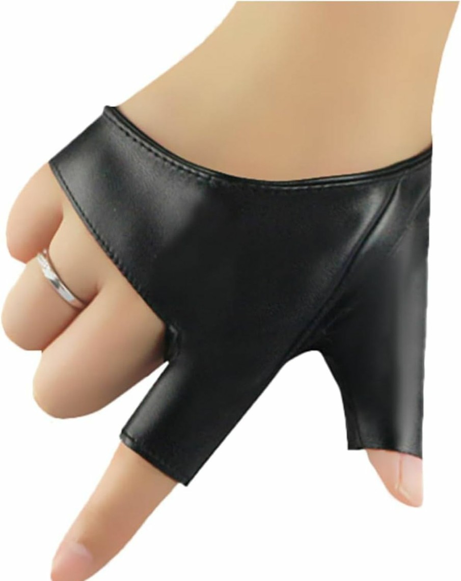 Long Keeper Long Keeper Pu Leather Fingerless Gloves For Women Punk Black Half Plam Unlined Gloves Dancing Performance Gloves Wholesale