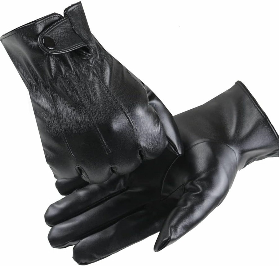 LJCZKA Ljczka Winter Driving Warm Leather Gloves Thermal Touchscreen Pu Faux Leather Warm Gloves For Men New