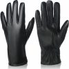 LURLEEZ Black Leather Gloves For Women, Black Leather Gloves Winter Warm Leather Gloves Lady Leather Driving Gloves Black New