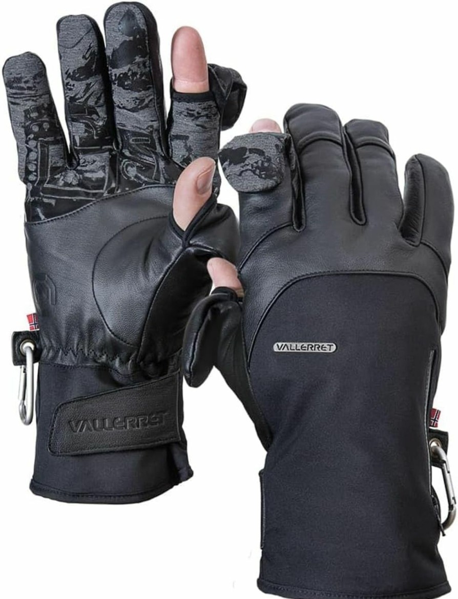 Vallerret Tinden Photography Glove, Black, Fliptech Finger Caps With Magnets, Non-Slip Grip, Merino Wool Lining Wholesale