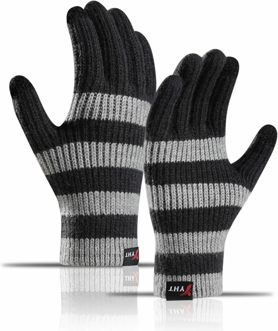 YHT Winter Gloves Men Thermal Soft Warm Gloves For Men Women With Elastic Cuff Insulated Knit Lining With Touchscreen Fingers New