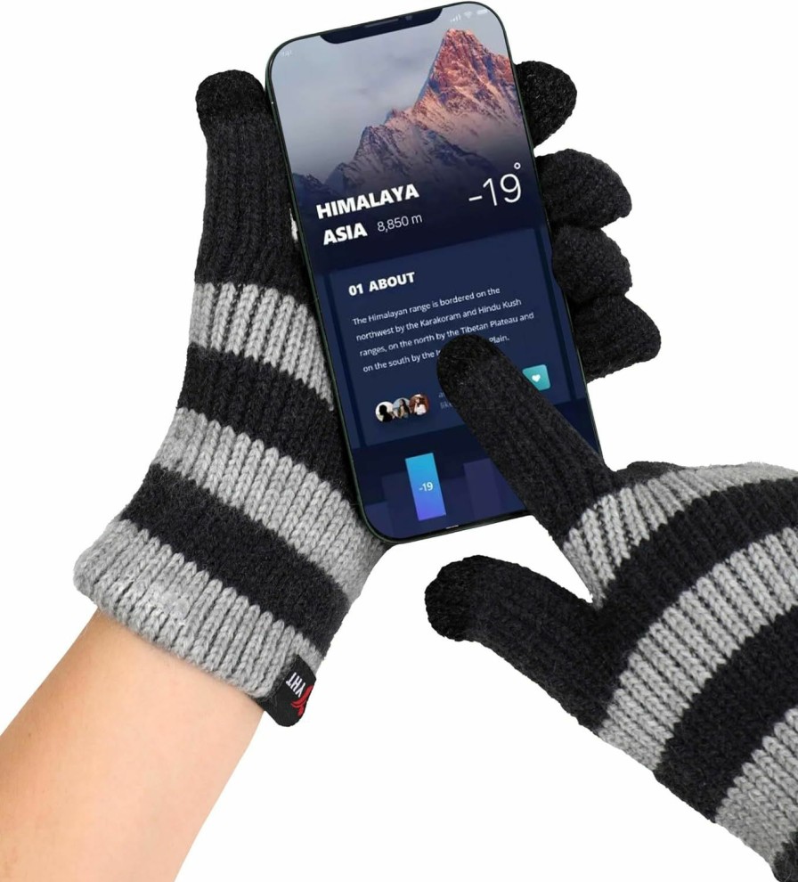 YHT Winter Gloves Men Thermal Soft Warm Gloves For Men Women With Elastic Cuff Insulated Knit Lining With Touchscreen Fingers New