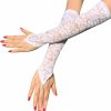 COSFAN Cosfan Fingerless Gloves For Women,Long Bridal Gloves,Floral Lace Gloves,Flapper Glove For Evening Party Dance New