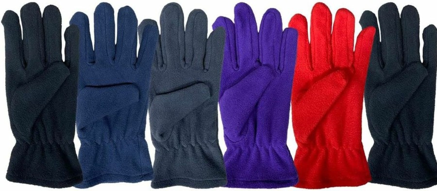 Yacht & Smith Yacht & Smith Value Pack Of Uni Warm Winter Fleece Gloves, Many Colors, Mens, Womens And Kids New