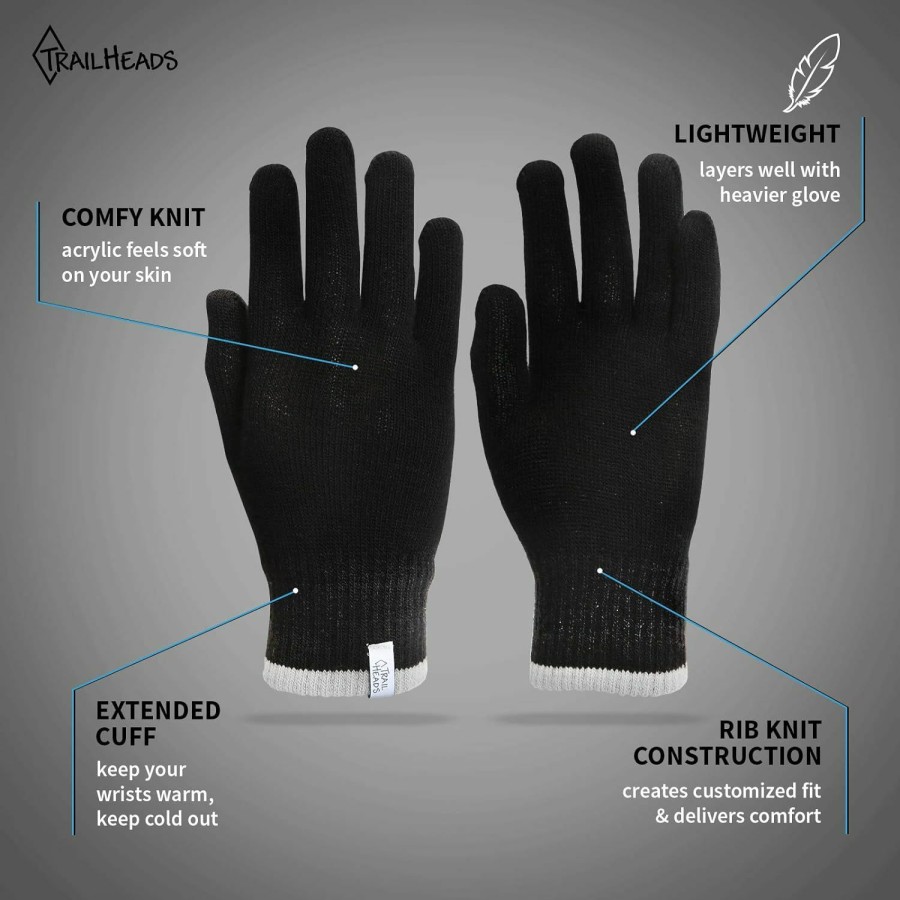 TrailHeads Trailheads Light Knit Gloves | Winter Glove Liners | Base Layer Gloves For Women And Men Wholesale