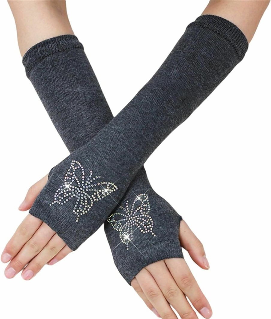 HeiBai Xiong Heibai Xiong Black Arm Warmers Grunge Gloves Fingerless Goth Rock Arm Sleeve For Women Or Men New