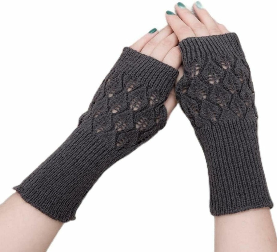 SuraWholesale Surakey Women Arm Warmer Gloves - Wrist Gloves Winter Long Fingerless Gloves Warm Fashion Mitten Knit Crochet Hollow For Girl Wholesale