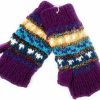 Ayuni Gifts of the World Ayuni Gifts Of The World Hand Knit Fingerless Wool And Silk Texting Mittens Fleece Lined Made In Nepal New