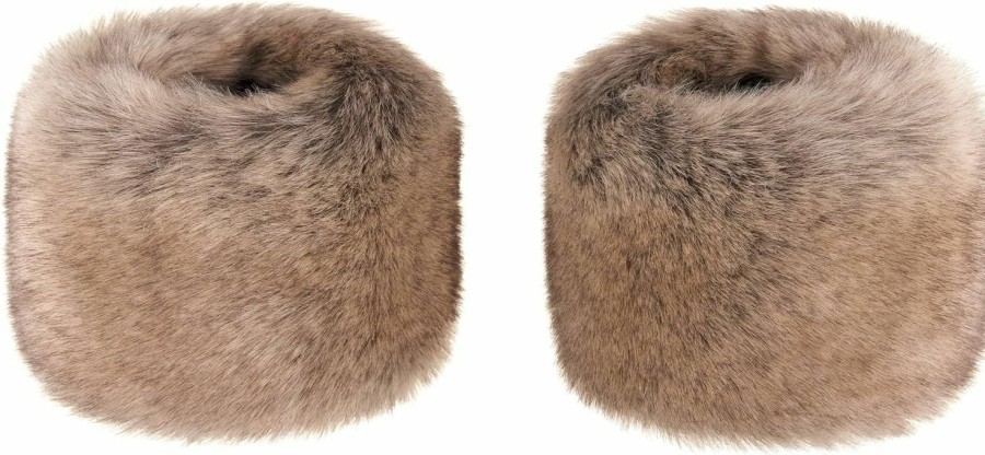 Futrzane Futrzane Faux Fur Wrist Cuffs For Women - Dense Fur Elegant Wrist Warmers Clearance