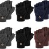 Zhanmai Zhanmai 6 Pairs Womens Fingerless Gloves With Finger Flaps Winter Knitted Convertible Mittens Half Cover Flip Top Mittens Best