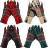 JenPen Jenpen 4Pair Women Plaid Gloves Winter Touch Screen Gloves Tartan Fleece Warm Mitten Women'S Cold Weather Glove Clearance