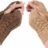 Olbye Olbye Women Fingerless Gloves Crochet Thumb Hole Hand Warmers Knit Soft Arm Warmers Mittens Wrist Gloves For Women And Girls Hot